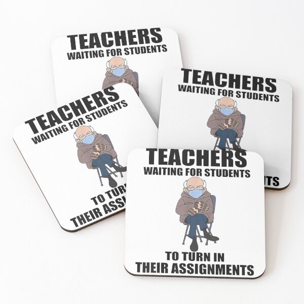 Item preview, Teachers Waiting For Students Funny Bernie's Mittens Meme designed and sold by vickiknopp.