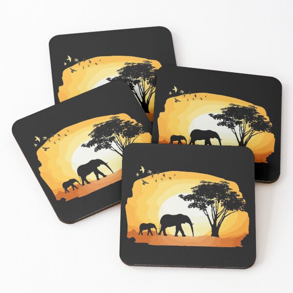 Item preview, Sunset Silhouette elephants  designed and sold by josephfanous.