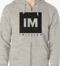 1 MILLION Dance Studio Logo (Black Version) Zipped Hoodie