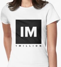 1 MILLION Dance Studio Logo (Black Version) Women's Fitted T-Shirt