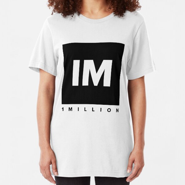 1 MILLION Dance Studio Logo (Black Version) Slim Fit T-Shirt
