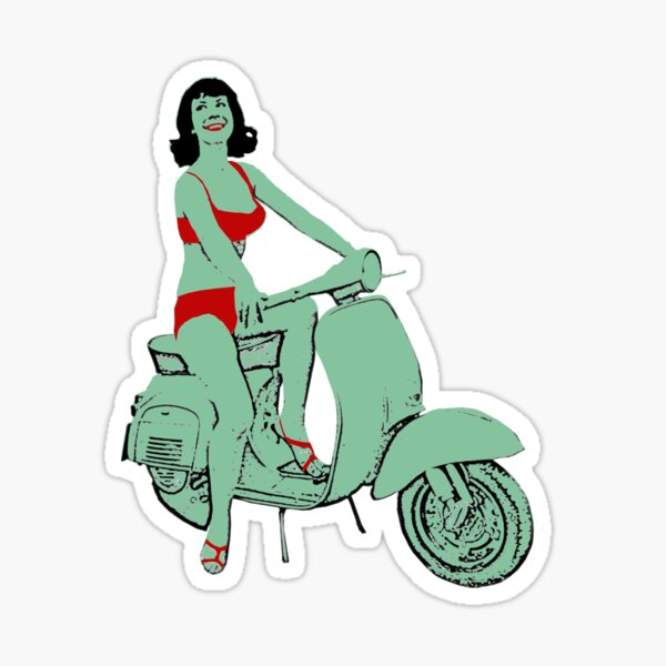 Stickers Scooter Girl - Stickers Malin