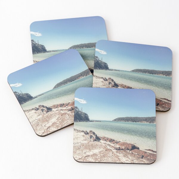 Item preview, Peaceful rocky beach landscape in Pambula, Australia designed and sold by InkyBlooms.