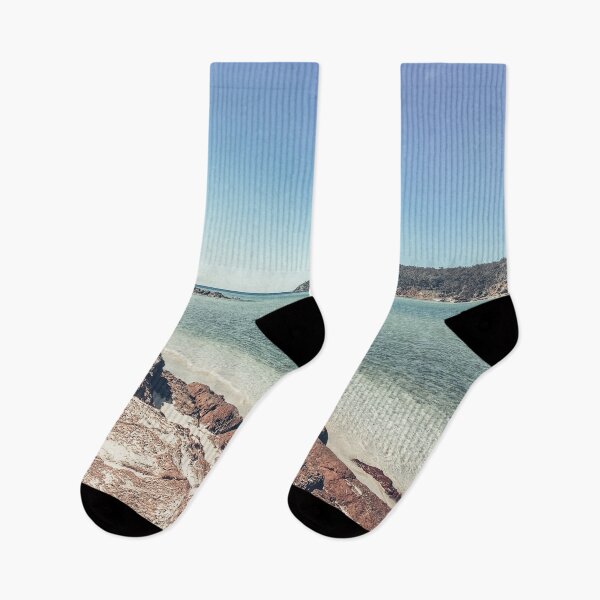 Item preview, Peaceful rocky beach landscape in Pambula, Australia designed and sold by InkyBlooms.