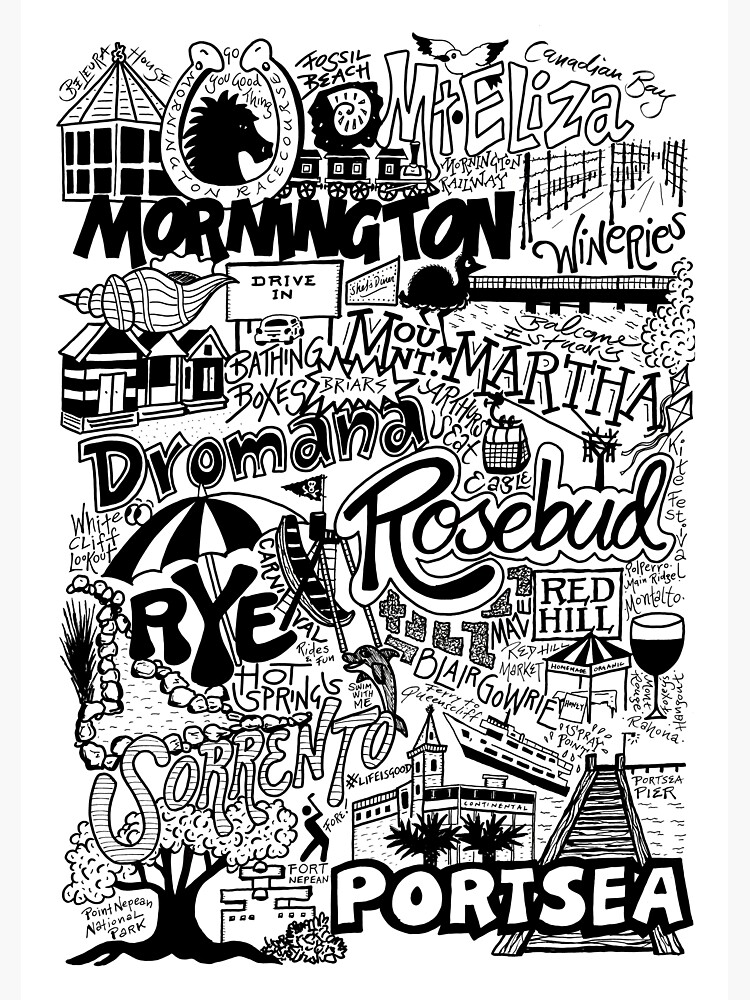 "MORNINGTON PENINSULA ART SOUVENIRS" Sticker for Sale by WittyArtandCo