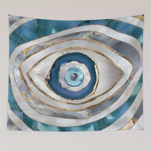 Item preview, Evil Eye Mineral textures and gold designed and sold by k9printart.