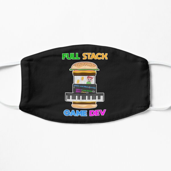 Full Stack Game Dev - Indie Game Developer - Cheese Burger T-Shirt Flat Mask