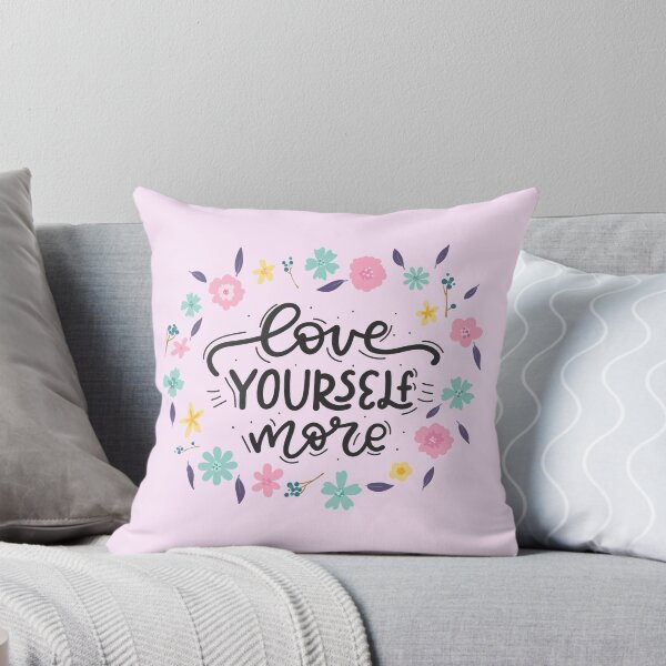 Item preview, Love Yourself More with Flower Bouquet on Pastel Pink designed and sold by ReesDesigns.