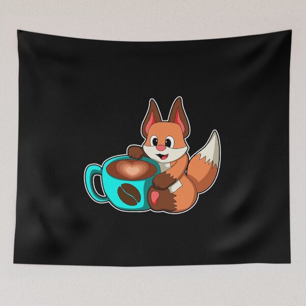 Item preview, Fox with Cup of Coffee designed and sold by Snabdesign84.