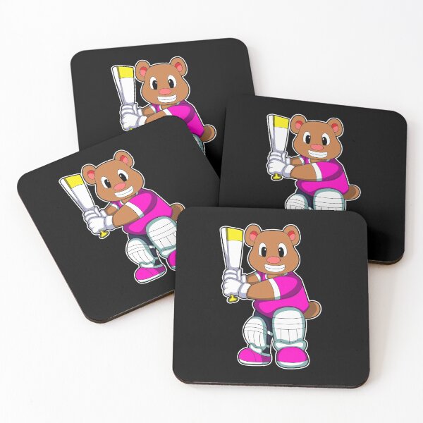 Item preview, Bear as Batsman with Cricket bat designed and sold by Snabdesign84.