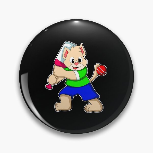 Item preview, Cat as Batsman with Cricket bat designed and sold by Snabdesign84.