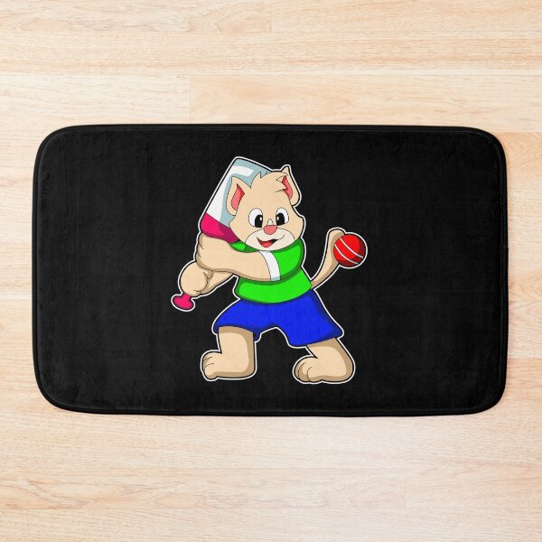 Item preview, Cat as Batsman with Cricket bat designed and sold by Snabdesign84.