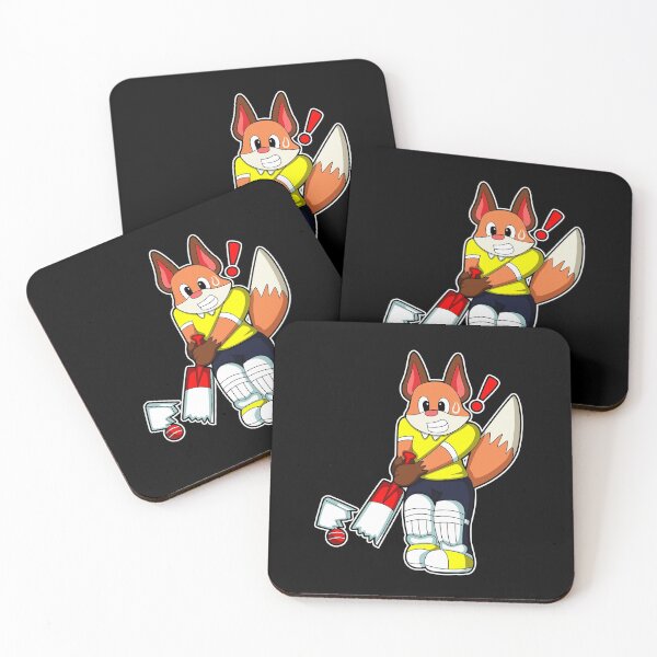 Item preview, Fox as Batsman with Cricket bat designed and sold by Snabdesign84.
