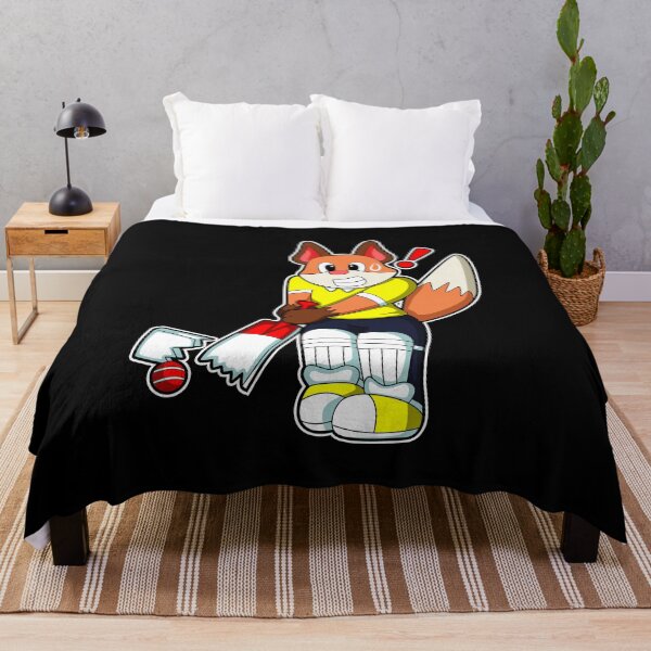 Item preview, Fox as Batsman with Cricket bat designed and sold by Snabdesign84.