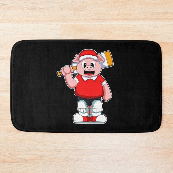 Item preview, Pig as Batsman with Cricket bat designed and sold by Snabdesign84.
