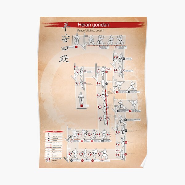 HEIAN YONDAN KATA POSTER | Dark design Poster