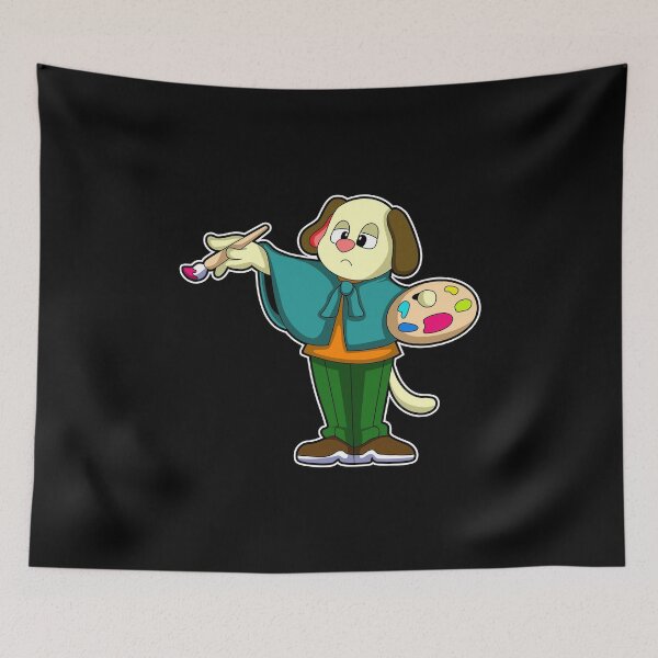 Item preview, Dog as Painter with Brush & Paint designed and sold by Snabdesign84.