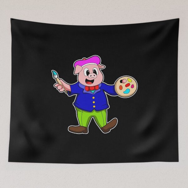 Item preview, Pig as Painter with Brush & Paint designed and sold by Snabdesign84.