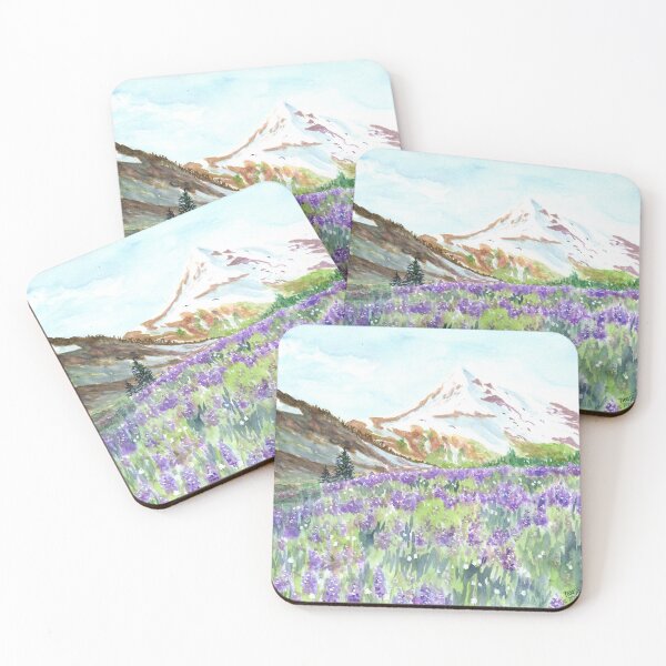 Item preview, Mountains and a Field of Purple Flowers designed and sold by Taphath Foose Artist.