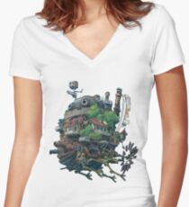 8bit Howl's Moving Castle Women's Fitted V-Neck T-Shirt