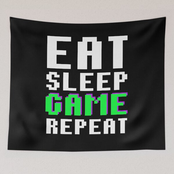 Item preview,  Eat Sleep Game Repeat Gamer Esports Gaming Quote designed and sold by sillyquestions.