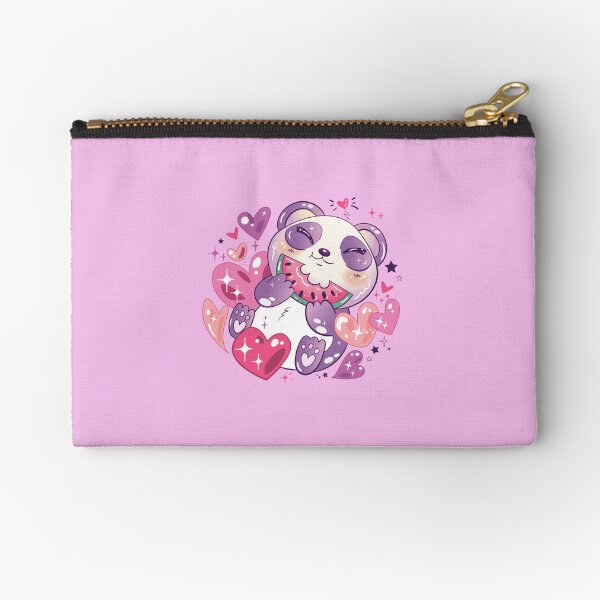 Lindo oso panda corazones sandía Bolsos de mano
