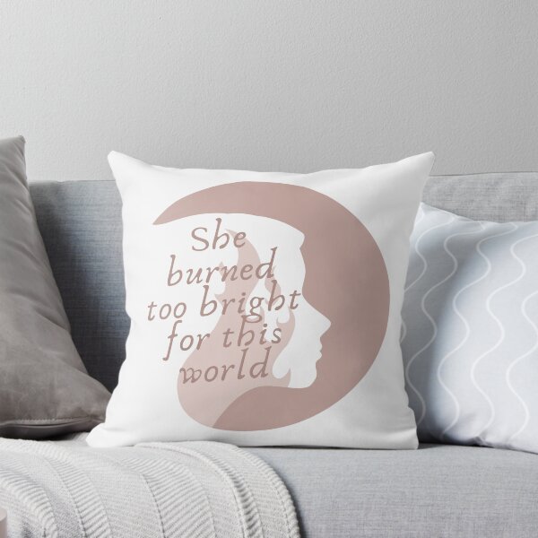 Item preview, Wuthering Heights, Emily Brontë, "She burned too bright for this world", literary quotes designed and sold by Bookish Dragon.