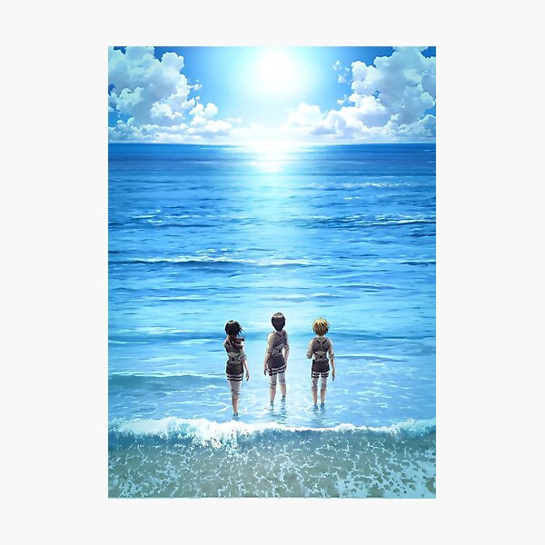 Eren, Mikasa and Armin by the sea, SNK, AOT Impression photo