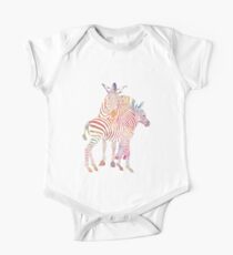 Colourful Zebras One Piece - Short Sleeve