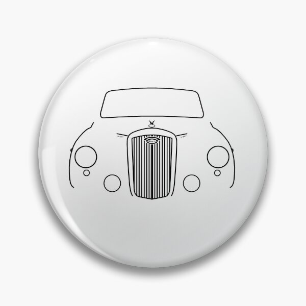 Item preview, Wolseley 4/44 1950s classic British car black outline graphic designed and sold by soitwouldseem.