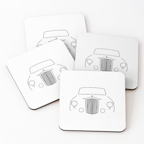 Item preview, Wolseley 4/44 1950s classic British car black outline graphic designed and sold by soitwouldseem.