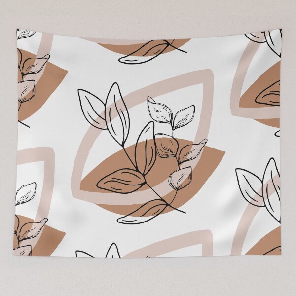 Item preview, Bohemian leaves with aesthetic neutral colors designed and sold by Doucheka.