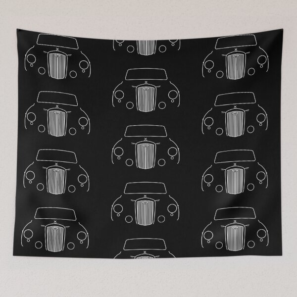 Item preview, Wolseley 4/44 1950s classic British car white outline graphic designed and sold by soitwouldseem.