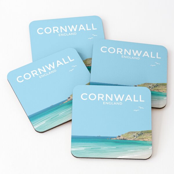 Item preview, Cornwall Seaside Art Print Travel Poster designed and sold by ShopSBDesign.