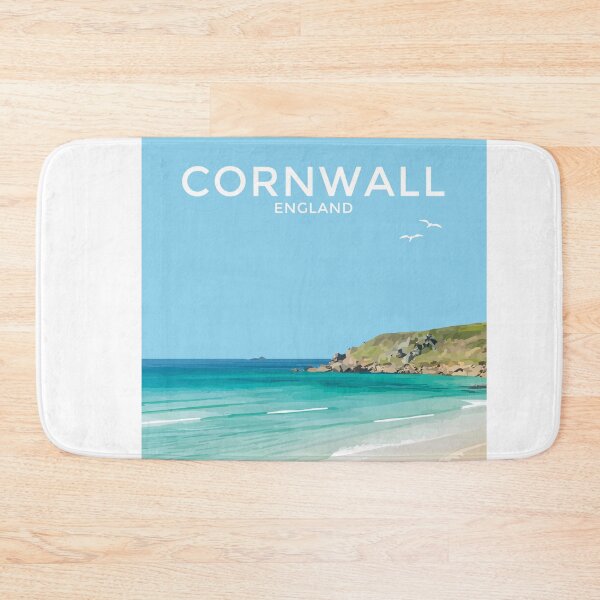 Item preview, Cornwall Seaside Art Print Travel Poster designed and sold by ShopSBDesign.