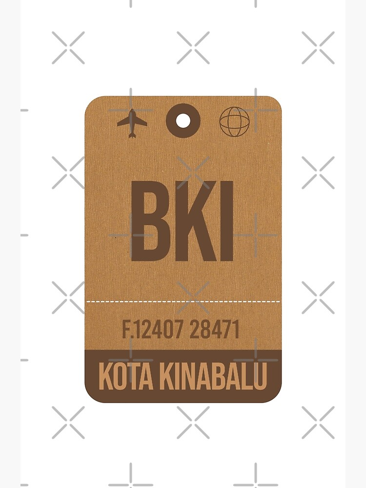 "Kota Kinabalu Malaysia Airport Vintage Luggage Tag Gift Idea For