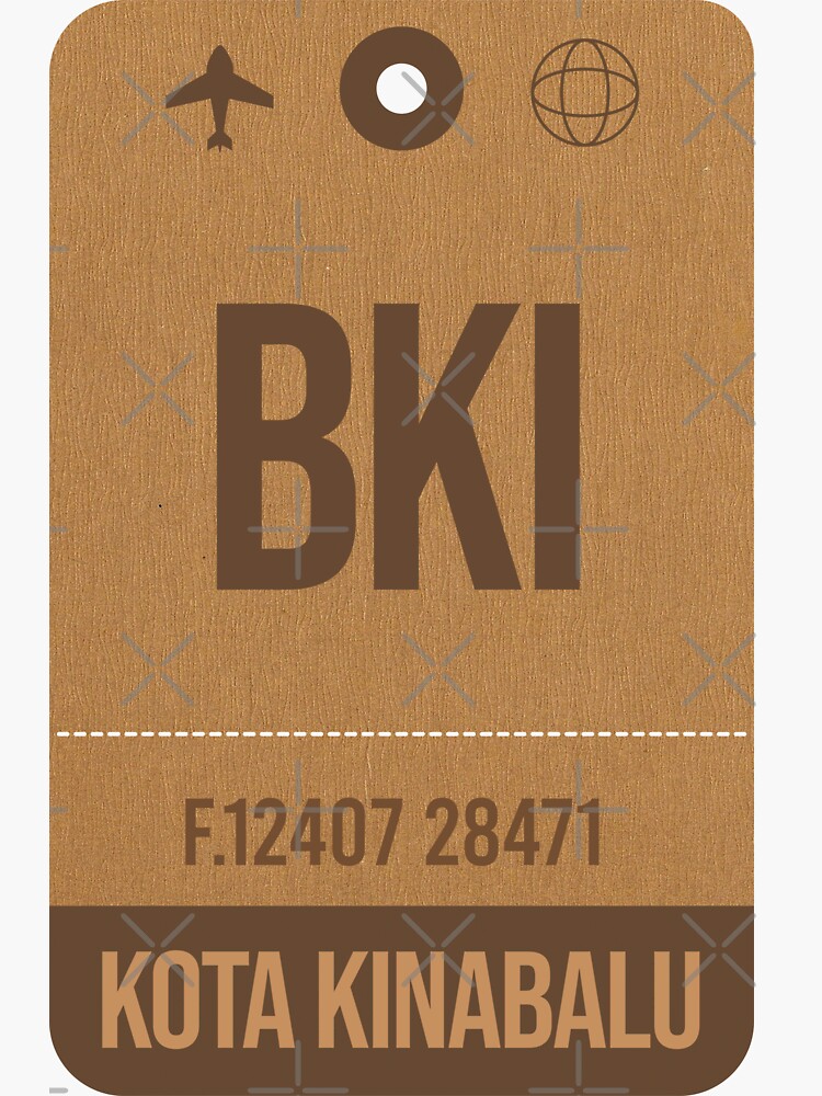 "Kota Kinabalu Malaysia Airport Vintage Luggage Tag Gift Idea For