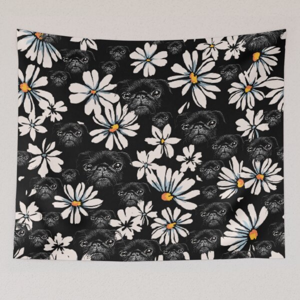 Item preview, Black Pugs And Daisy  designed and sold by THISPUGVIBE.