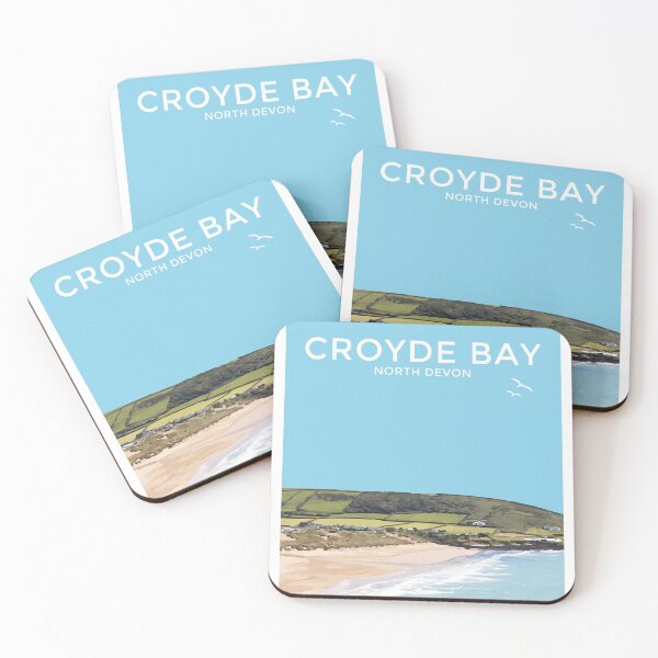 Item preview, Croyde Bay Devon Seaside Art Print Travel Poster designed and sold by ShopSBDesign.