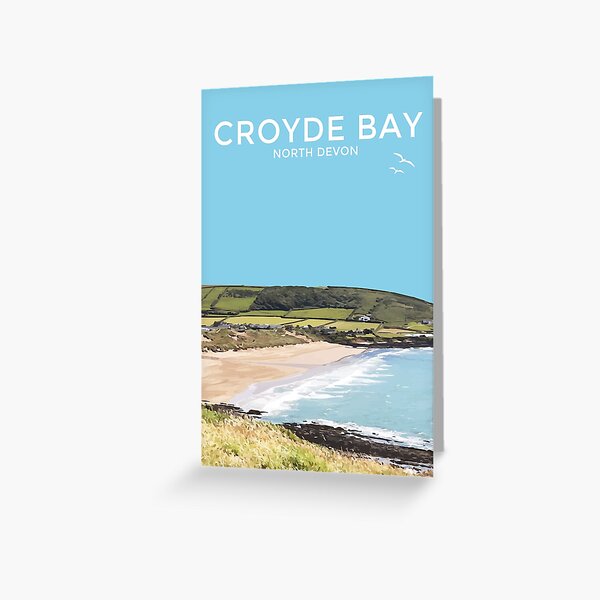Croyde Bay Devon Seaside Art Print Travel Poster Greeting Card