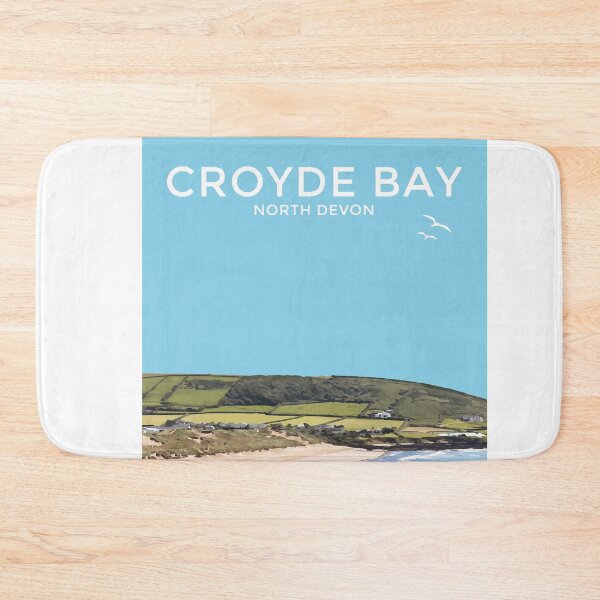 Item preview, Croyde Bay Devon Seaside Art Print Travel Poster designed and sold by ShopSBDesign.