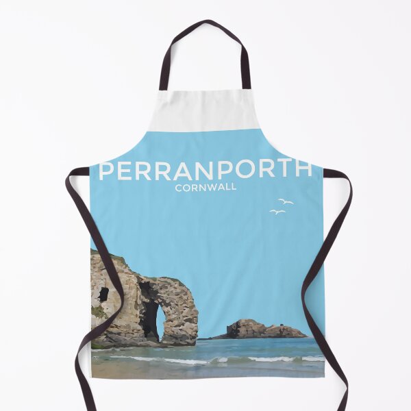 Item preview, Perranporth, Cornwall Seaside Art Print Travel Poster designed and sold by ShopSBDesign.