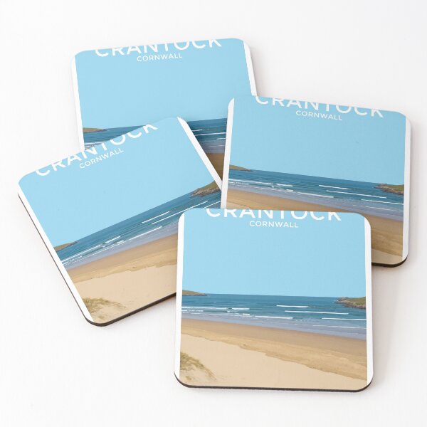 Item preview, Crantock, Cornwall Seaside Art Print Travel Poster designed and sold by ShopSBDesign.
