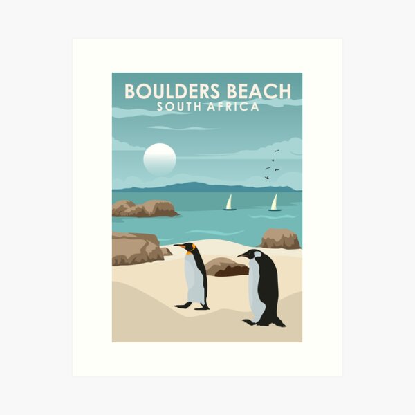 Boulders Beach South Africa Penguin Beach Poster Art Print Art Print