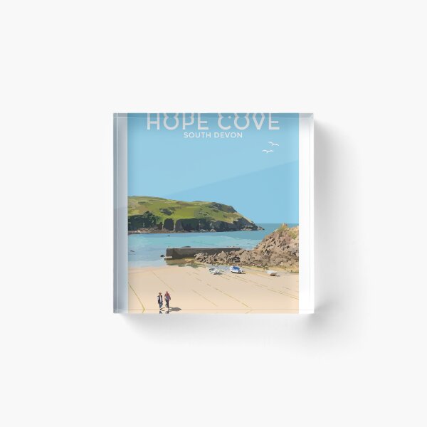 Item preview, Hope Cove, Devon Seaside Art Print Travel Poster designed and sold by ShopSBDesign.