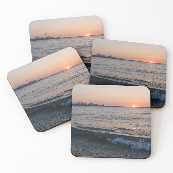 Item preview, Pebbles and Waves - Splendid Toronto Skyline Sunrise from Humber Bay Shores designed and sold by Georgia Mizuleva.