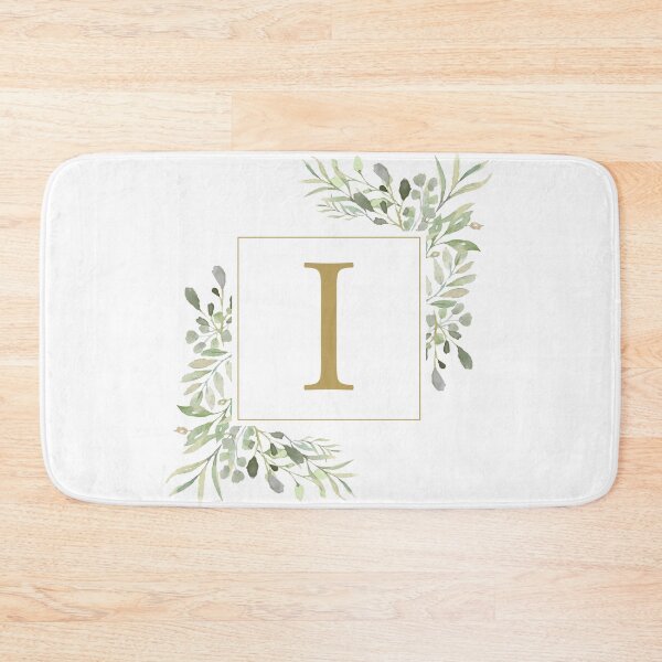 Item preview, Gold Letter I Monogram Watercolor Greenery designed and sold by theimagezone.