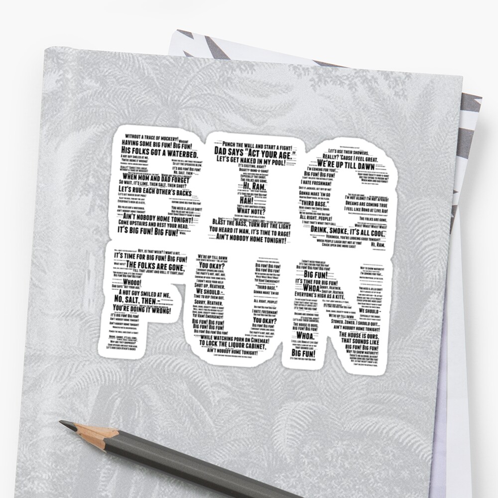 heathers-big-fun-lyrics-sticker-by-gracereed-redbubble