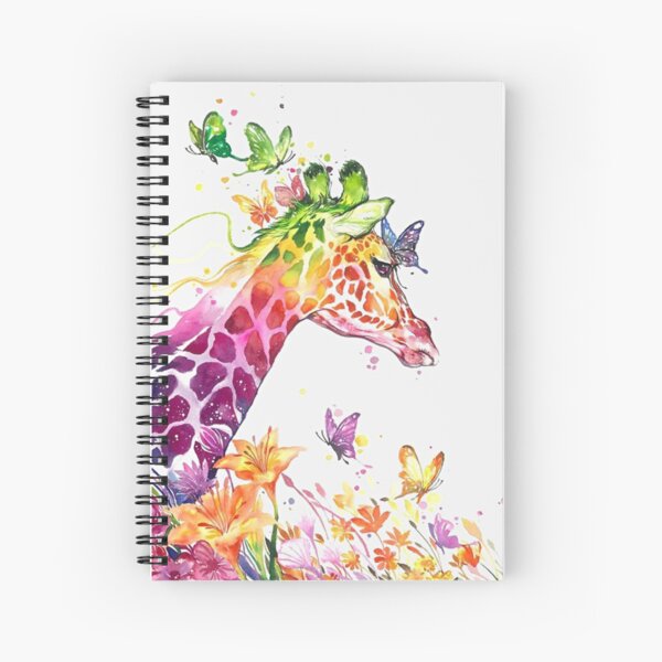Giraffe and Butterflies Spiral Notebook