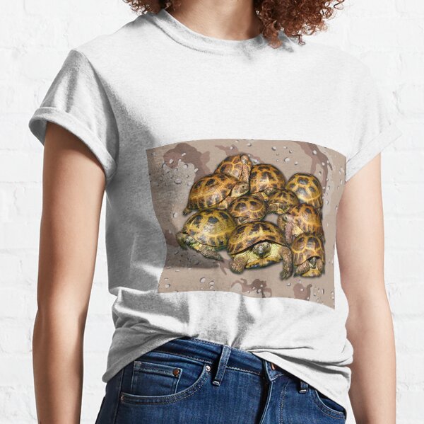 Greek Tortoise Group - Desert Camo Background Classic T-Shirt